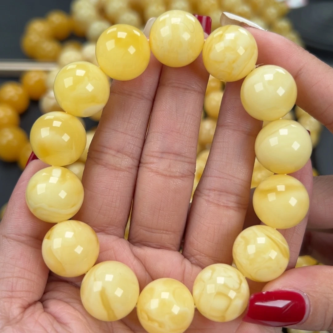 琥珀未镶嵌手链36.3克