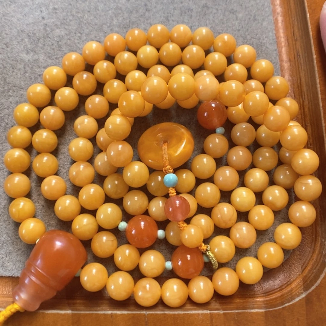 未镶嵌项链蜜蜡蜜蜡108