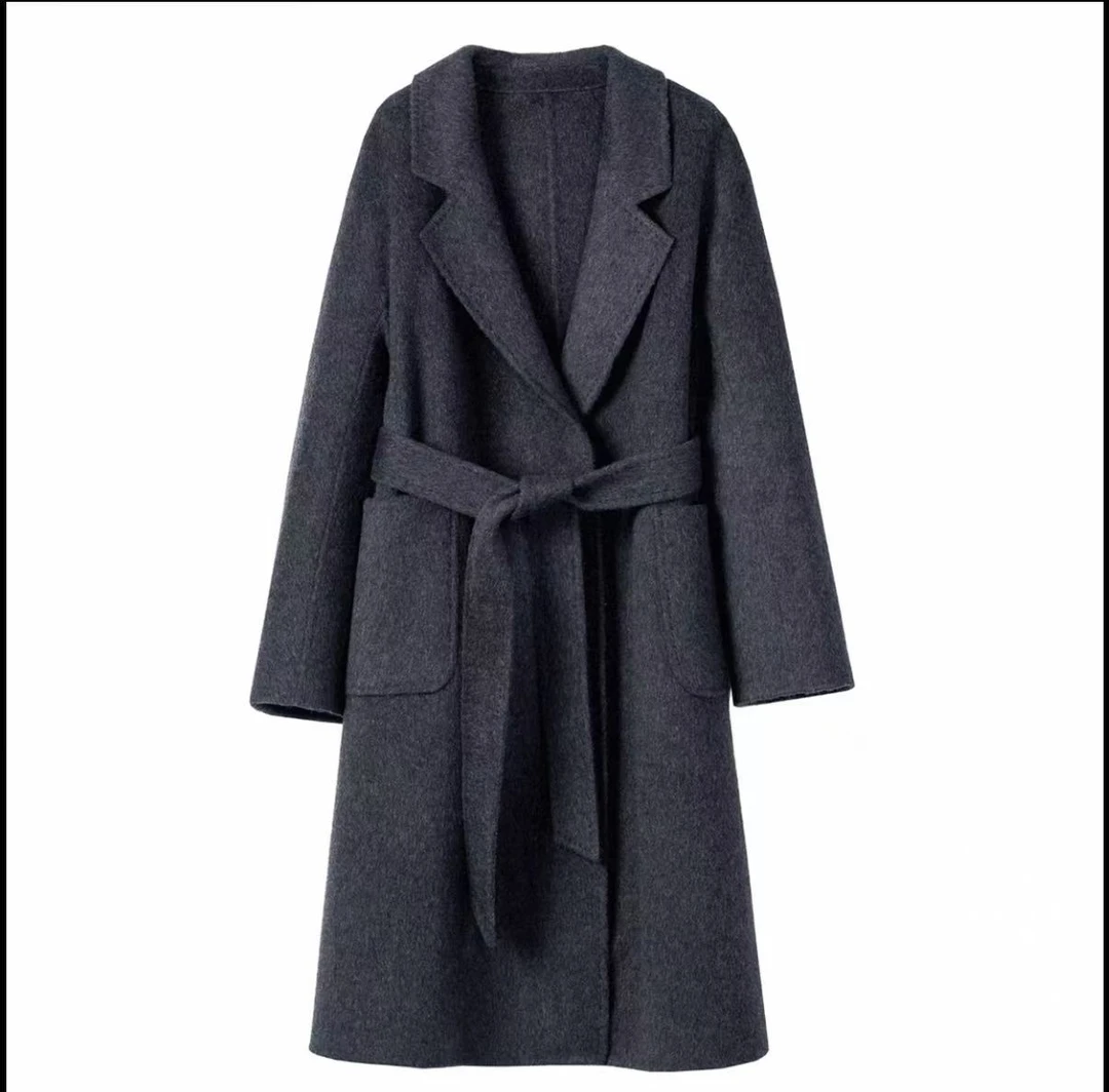 03时尚长毛加厚浴袍款双面羊毛绒大衣外套软糯保暖