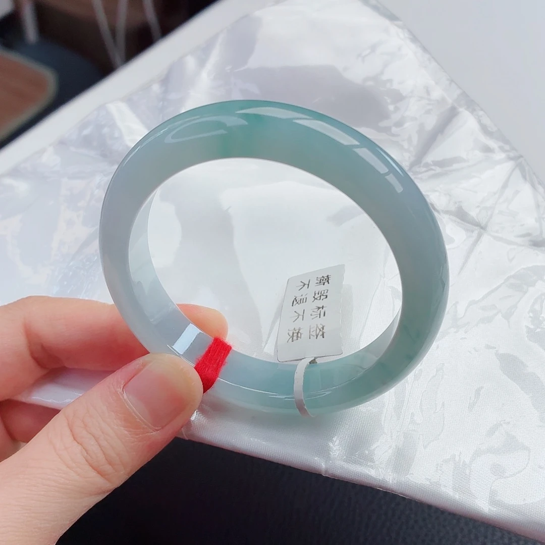 翡翠未镶嵌手镯9号-55圈口