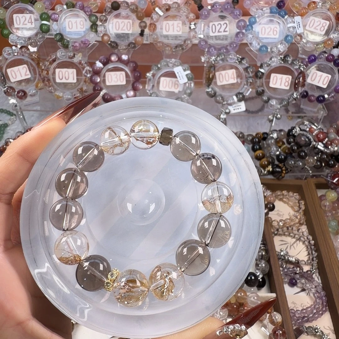 沫***児烟晶银S925镶嵌手链