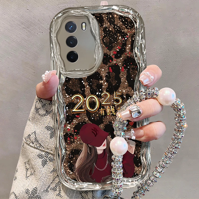 适用于【OPPO】Reno12Pro高级感豹纹有钱有你新年网红女款手机壳