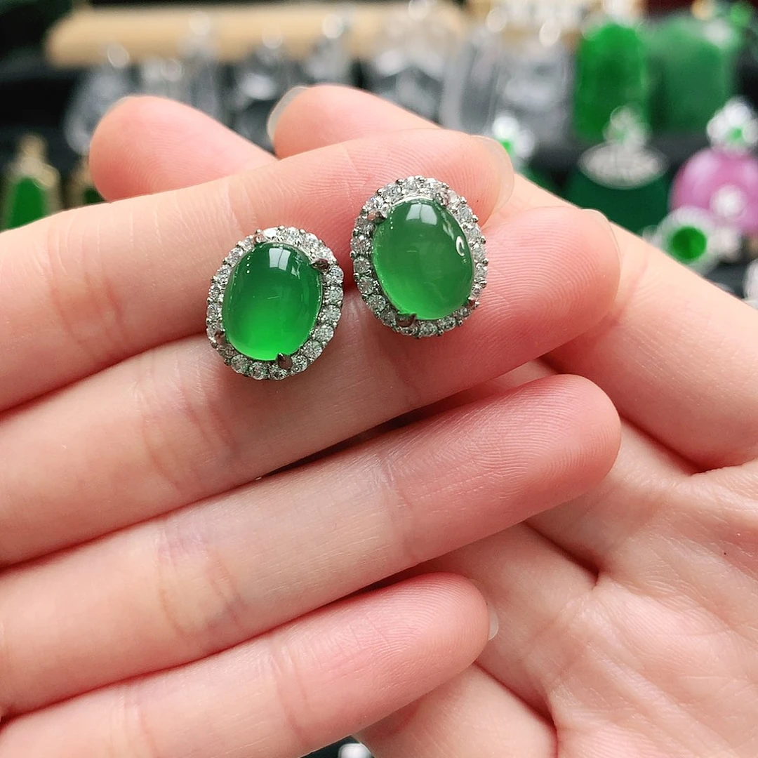 玛瑙/玉髓耳钉未镶嵌