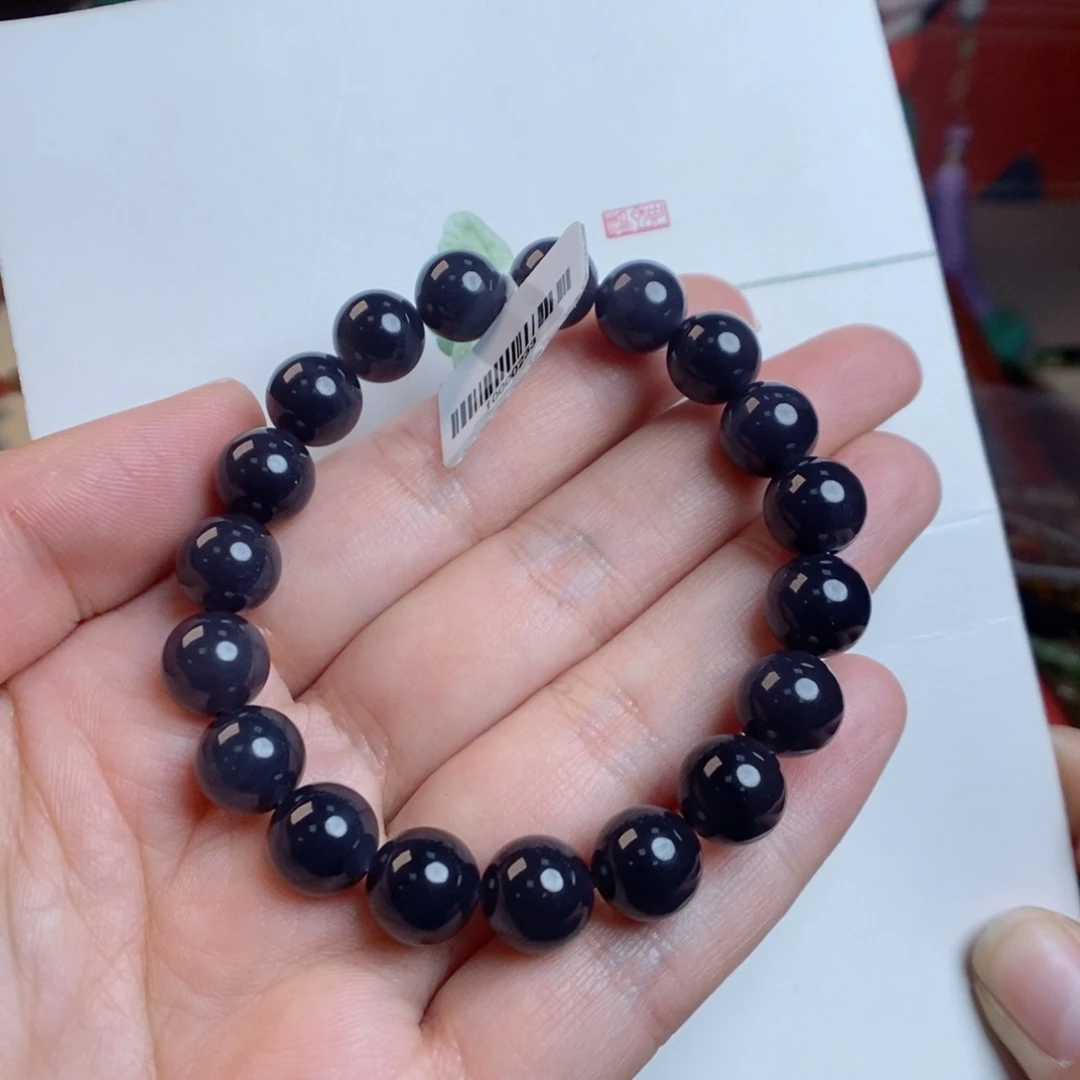 和田玉手链未镶嵌帝王紫