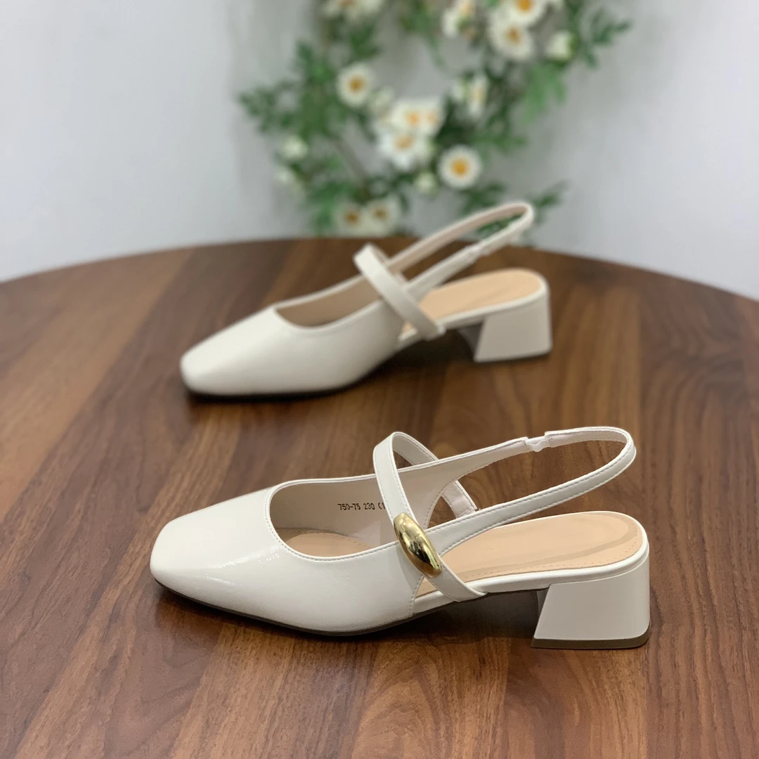 温柔包头凉鞋女2025春夏新款粗跟法式气质配裙子网红百搭玛丽珍鞋