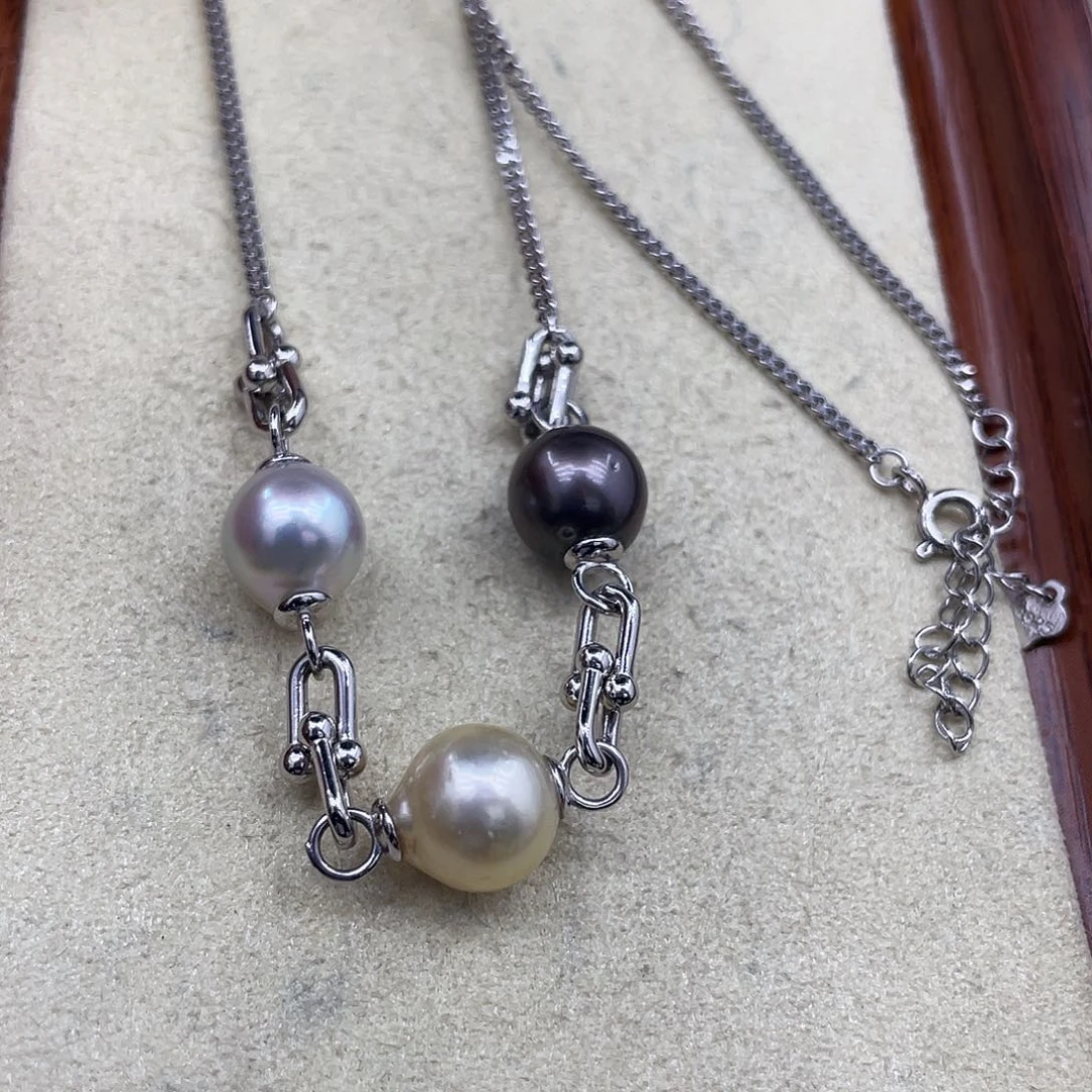 银S925镶嵌颈饰海水珍珠