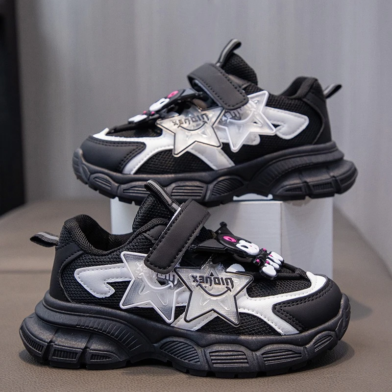 女网面运动鞋鞋子透气四季款男童软底卡通童鞋老爹鞋夏季跑步鞋