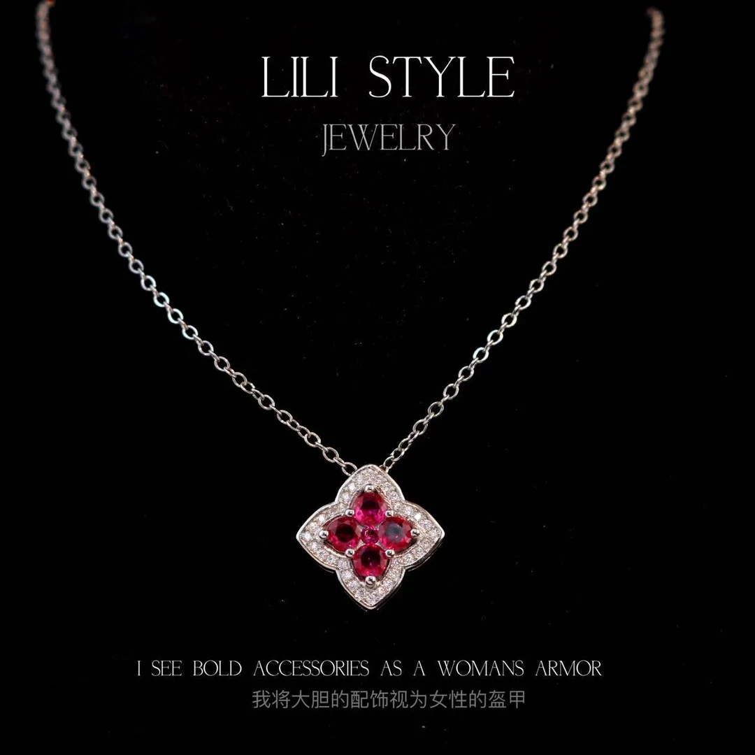 铜合金项链 四叶草项链女小众设计轻奢高级感锁骨链气质颈链K1158