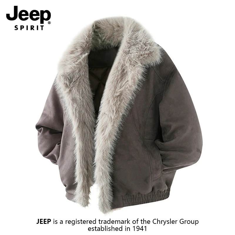 JEEPSPIRIT吉普美式潮牌座山雕棉衣冬季男士防风保暖棉服立领外套