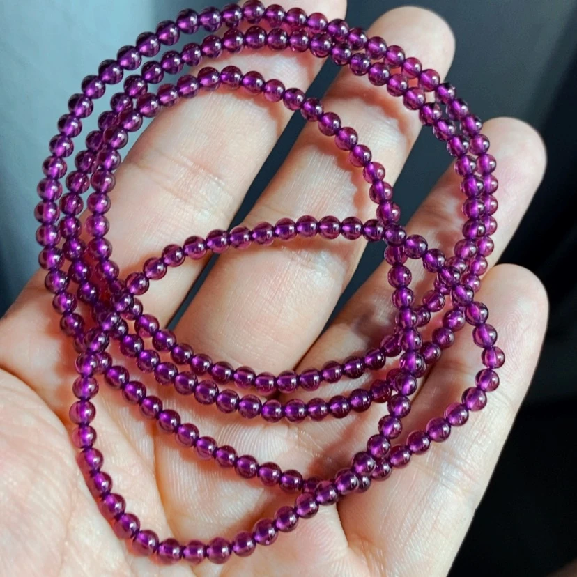 【闪购商品】手链未镶嵌石榴石（紫牙乌）3.8毫米