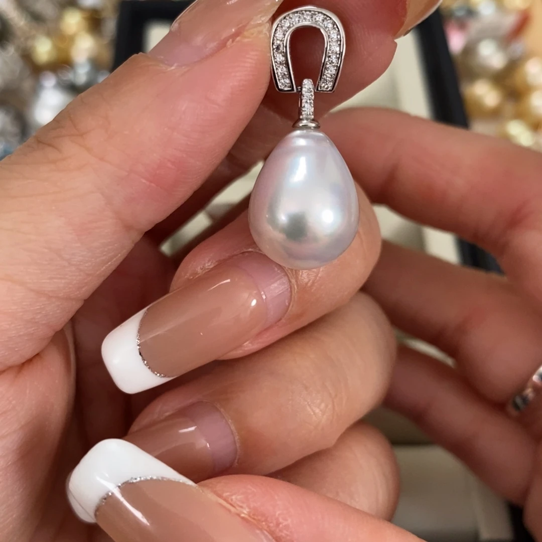 海水珍珠银S925镶嵌颈饰