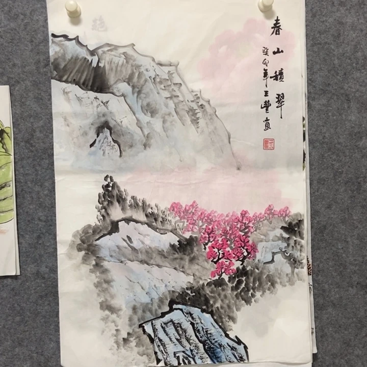 国画山水70厘米高度
