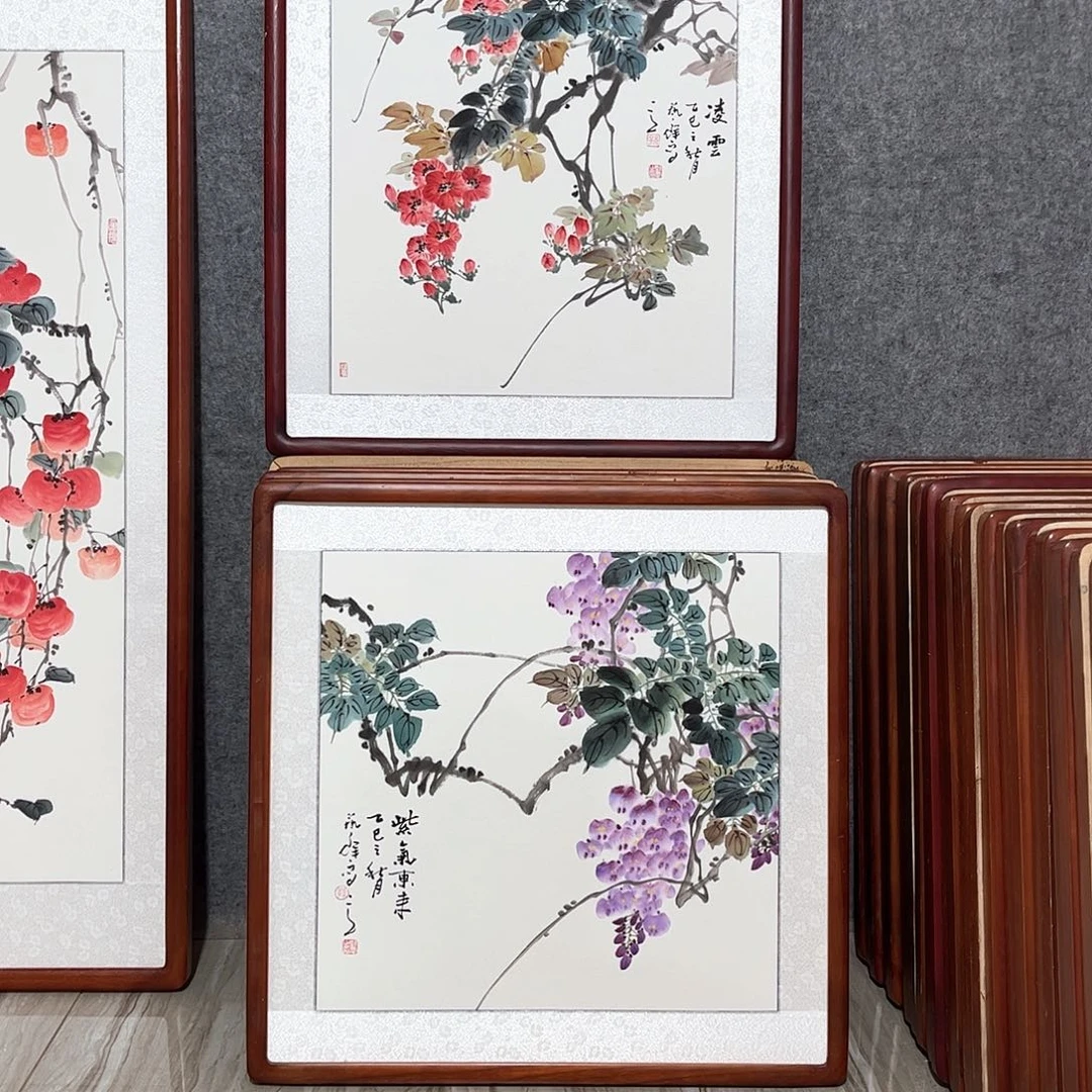 国画书画作品带框63×63