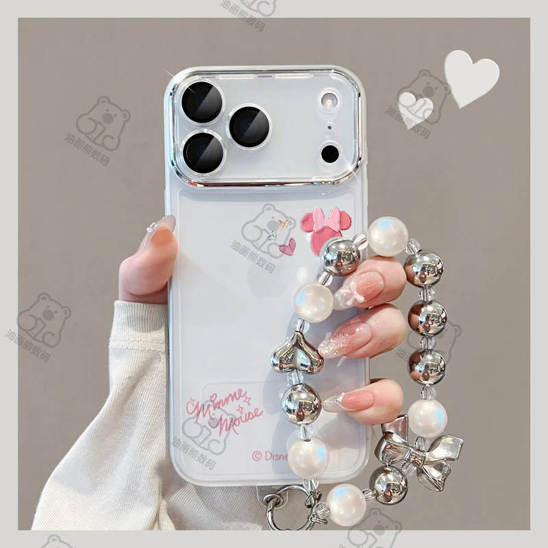 油画熊适用于iPhone17ProMax手机壳ins少女挂链苹果16防摔15新款