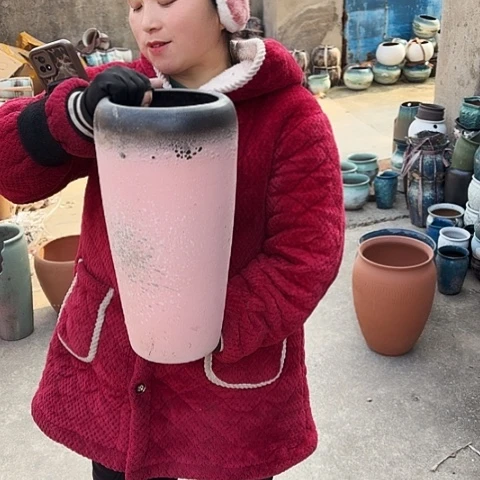 口16高38瑕疵口裂盆子