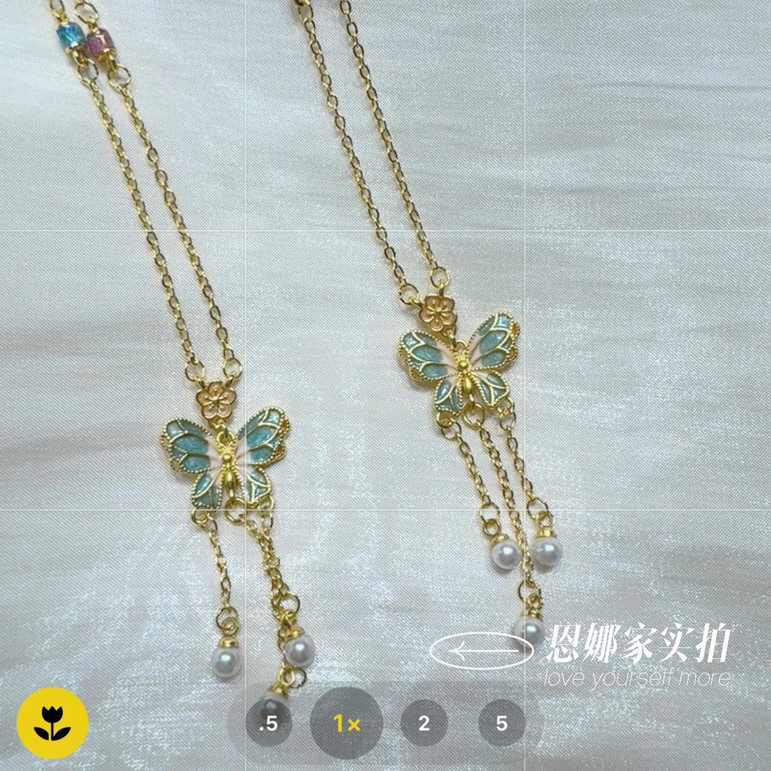 合金项链 新疆包邮-T101#蝴蝶流苏项链