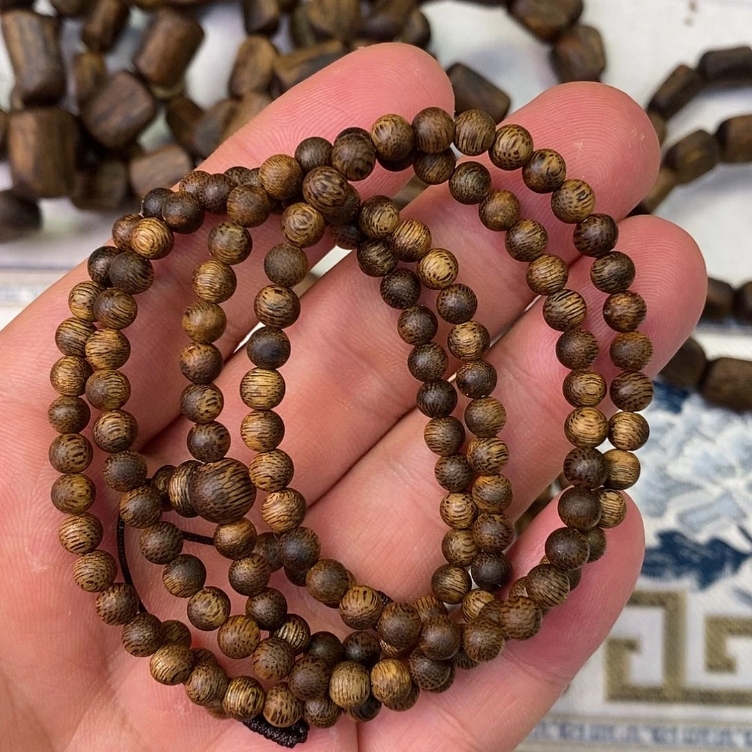 沉香手串5mm138颗 9.7g海南种植棋楠多圈