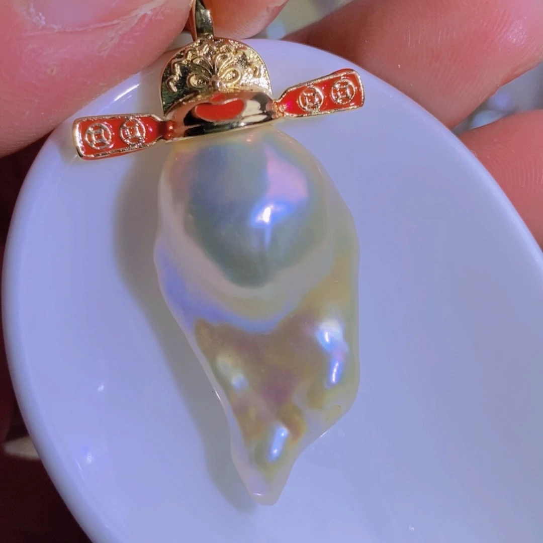 银S925镶嵌天然淡水珍珠淡水珍珠