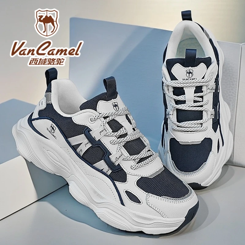 【木森直播】VANCAMEL/西域骆驼情侣运动鞋休闲网面夜光百搭跑步鞋