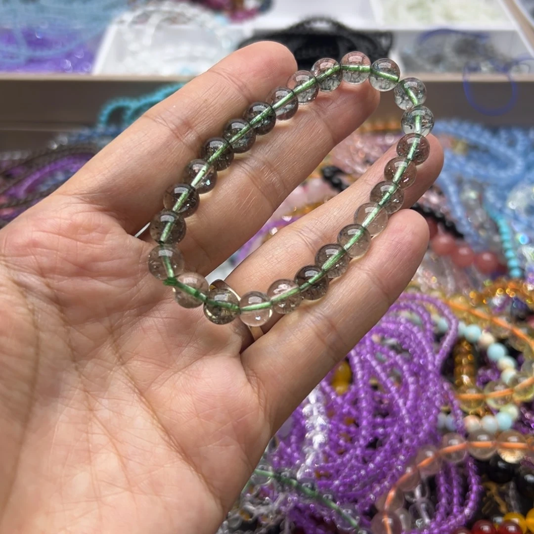 未镶嵌手链烟晶绿幽灵8