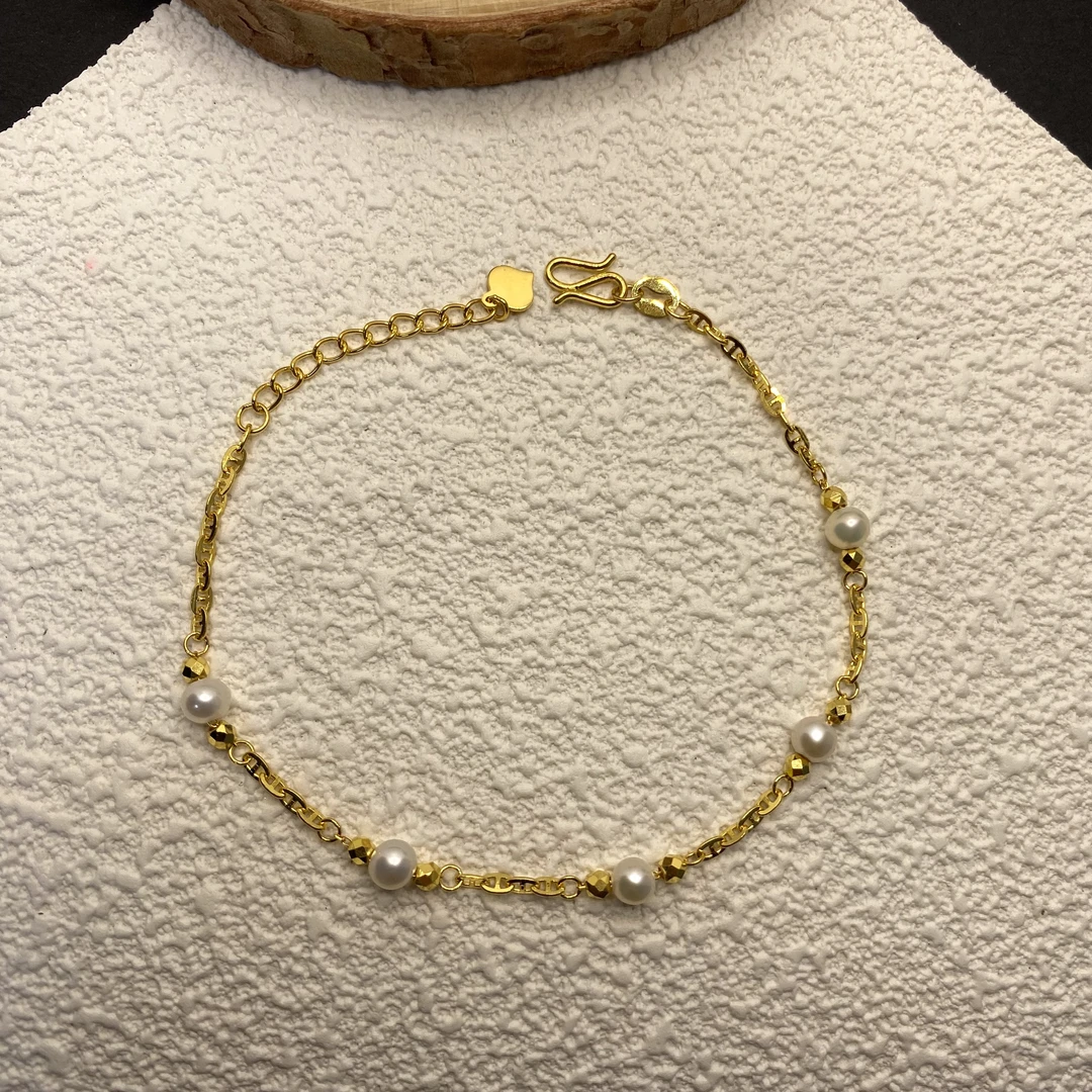 【金喜圆】足金999 珍珠手链（S扣）带证书钢印