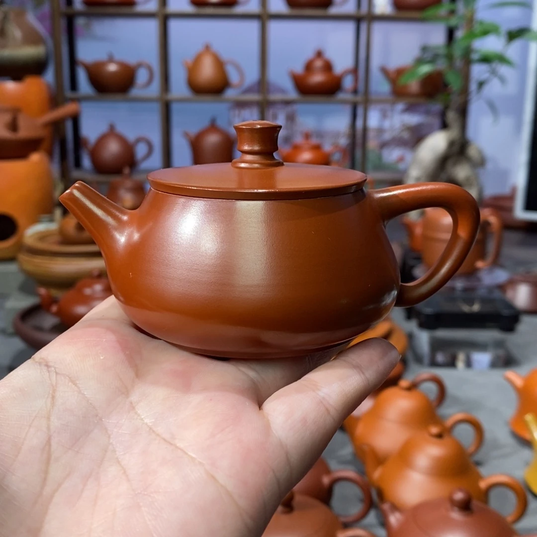 茶壶朱泥吴嘉麒朱泥石瓢壶120c