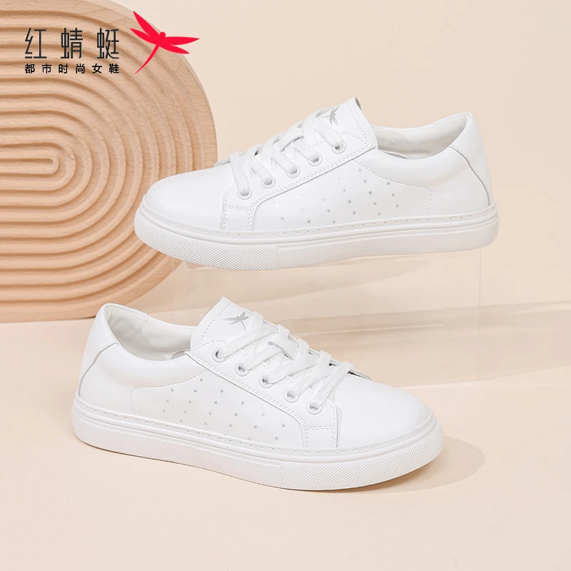 红蜻蜓女鞋夏季网孔透气运动风休闲板鞋软底百搭平底不累脚小白鞋