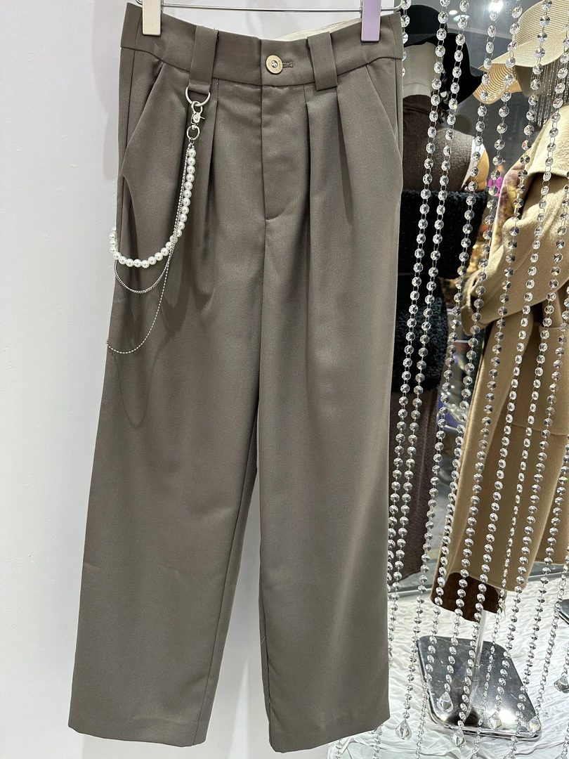 33 珍珠链条 西装裤