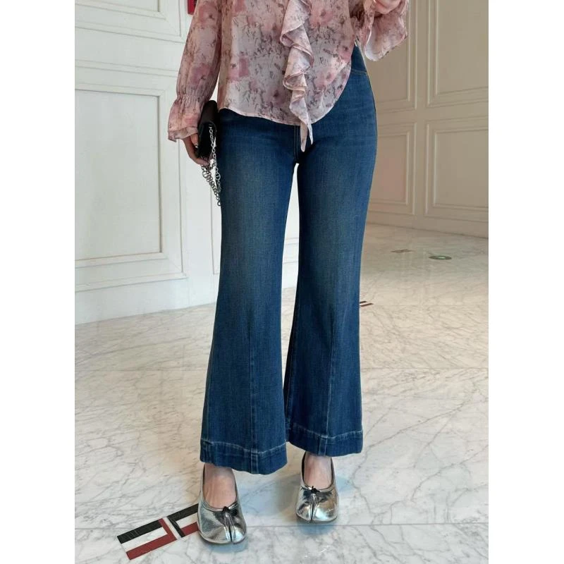 琪琪怪怪大码女装【完美裤型】春夏季复古窄版直筒牛仔裤NZK034QTQ