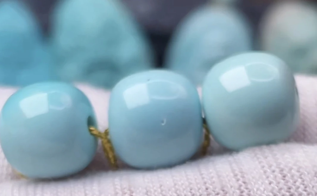 原矿保真绿松石老型套装10.4mm/4.58g