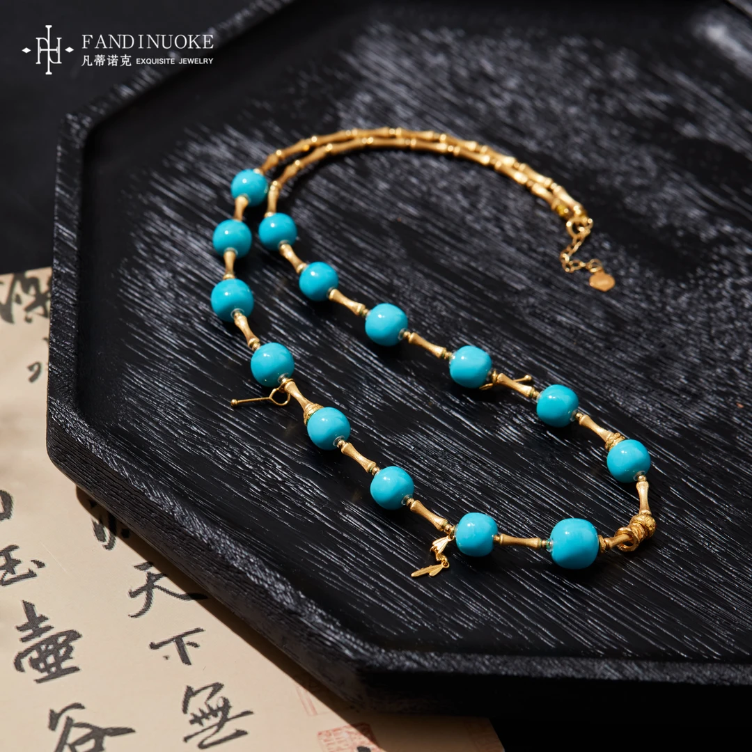 【加加专属】   18K金绿松项链多样性发一#XYGD308148-A