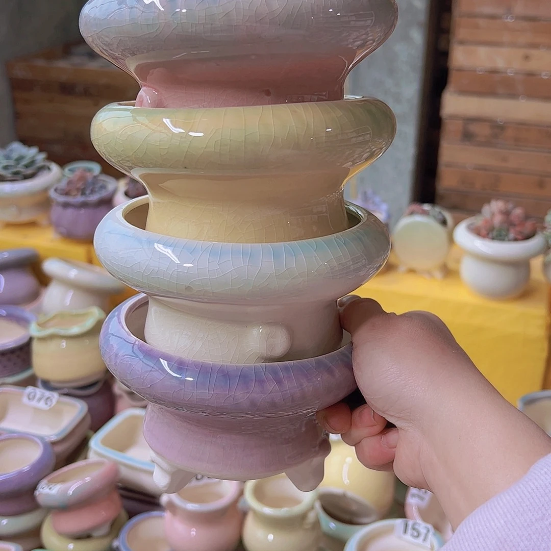 红陶陶瓷花盆当场满12包邮