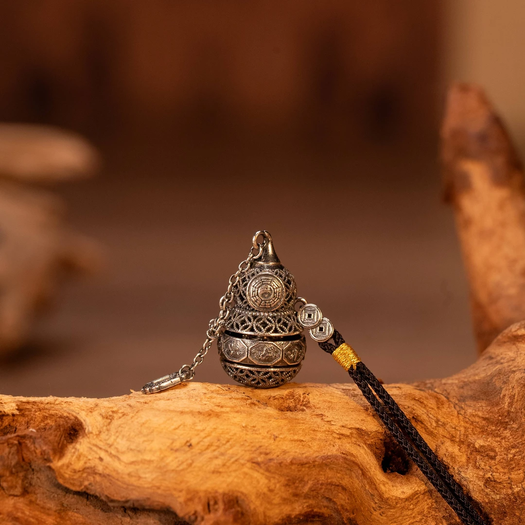 吊坠925银 【弥真九华】S925大愿葫芦吊坠福禄双全YT00003