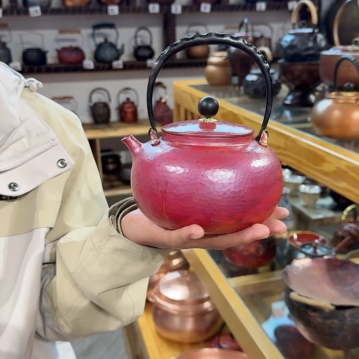紫铜手工制作一张打烧水壶