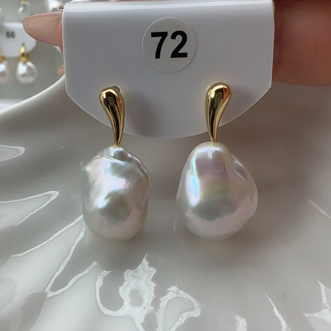 淡水珍珠耳饰银S925镶嵌安