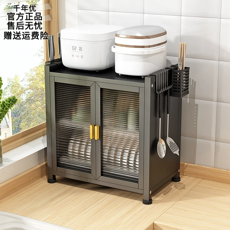 防尘碗碟架厨房置物架可抽拉双层台面沥水碗碟盘柜收纳架刀具筷子