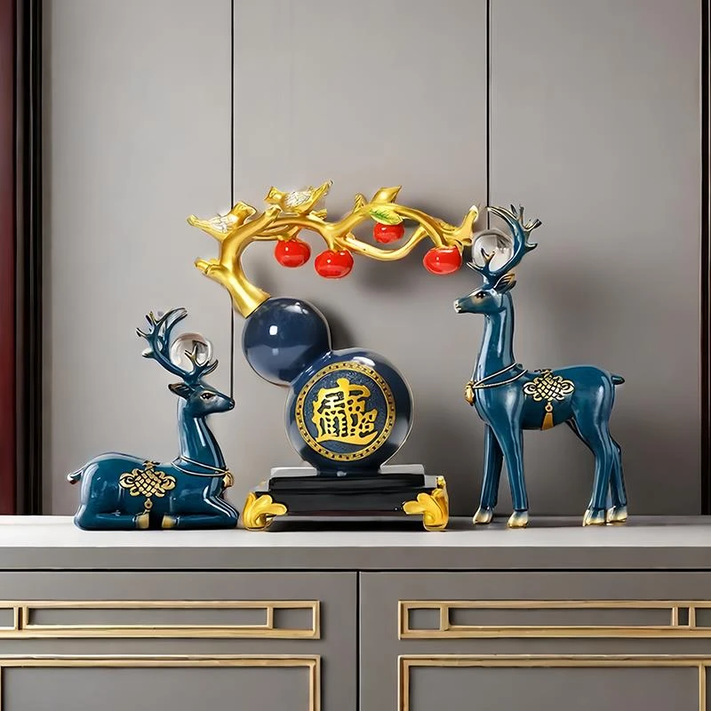 德式芦摆件高级感客厅招财高端大气上档次玄关酒柜装饰品乔迁礼品