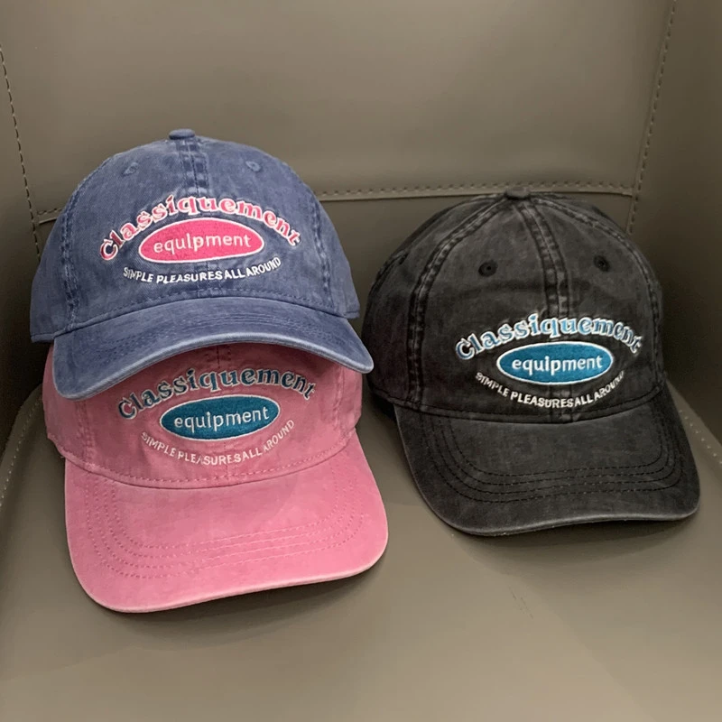 复古水洗儿童鸭舌帽韩版洋气刺绣棒球帽男女童时尚百搭春秋季新款