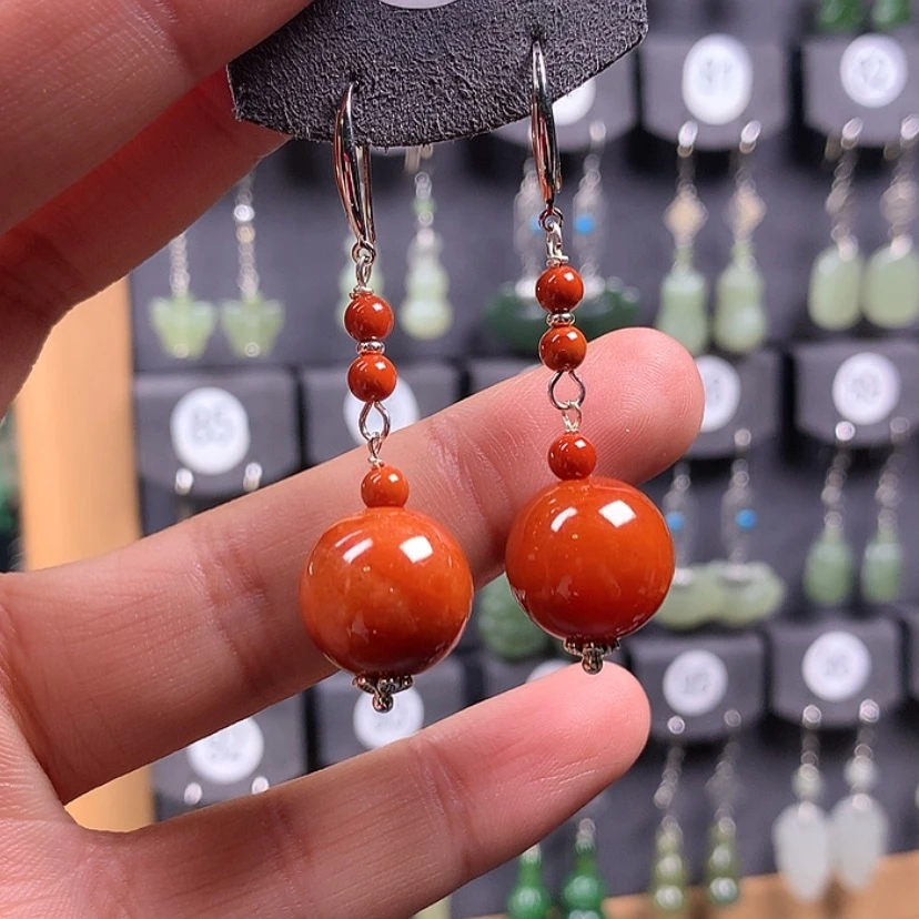 【闪购商品】翡翠耳饰银S925镶嵌安****育