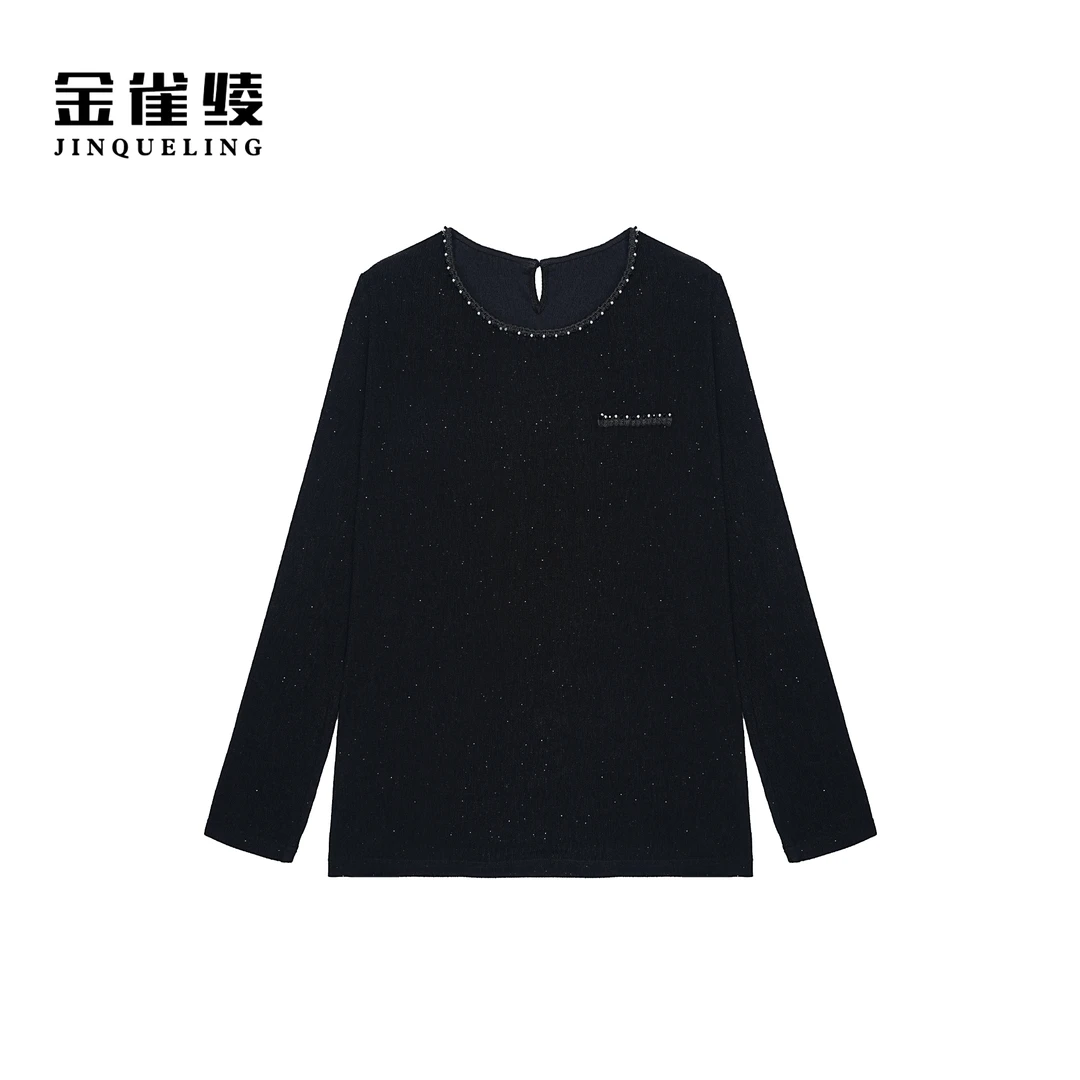 金雀绫【夜色】设计款钉珠工艺加宽加大上衣SZA3SW607