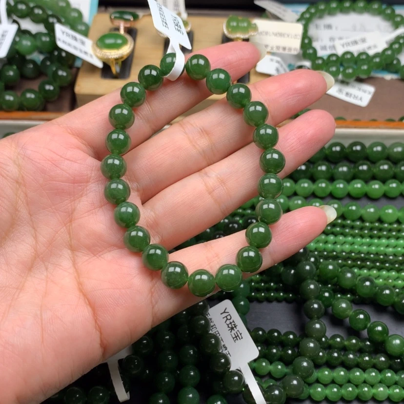 【闪购商品】未镶嵌手链和田玉（碧玉）爱***?8