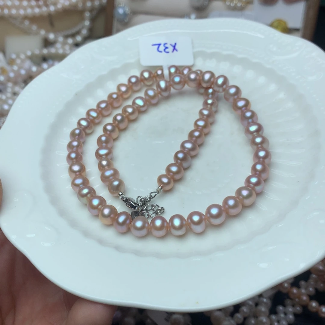 淡水珍珠7-8未镶嵌x32项链