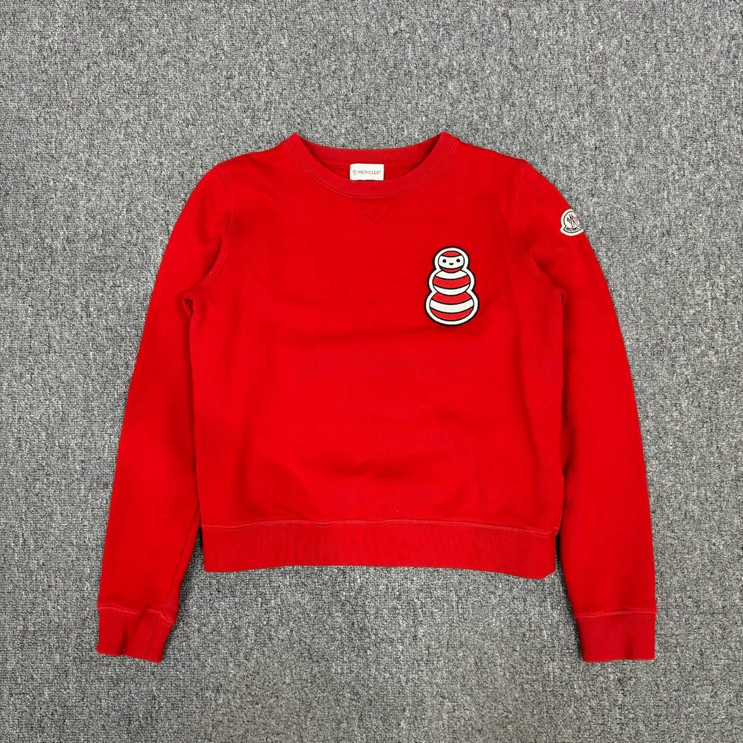 99新 MONCLER 11487859 Moncler蒙口 红色刺绣图案卫衣 M码99新