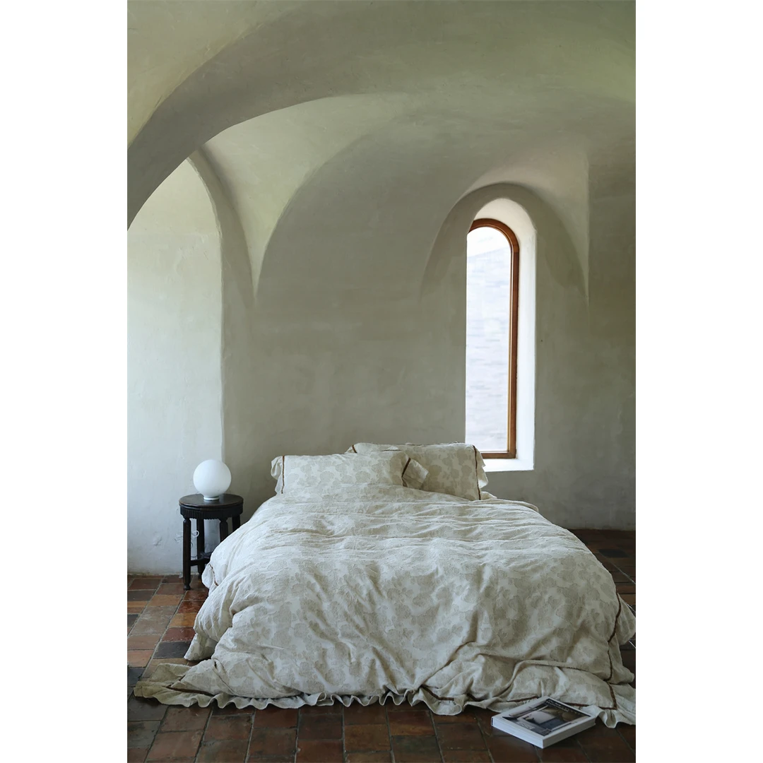 【晴美】法式复古花边款棉麻色织提花四件套-卡缇亚