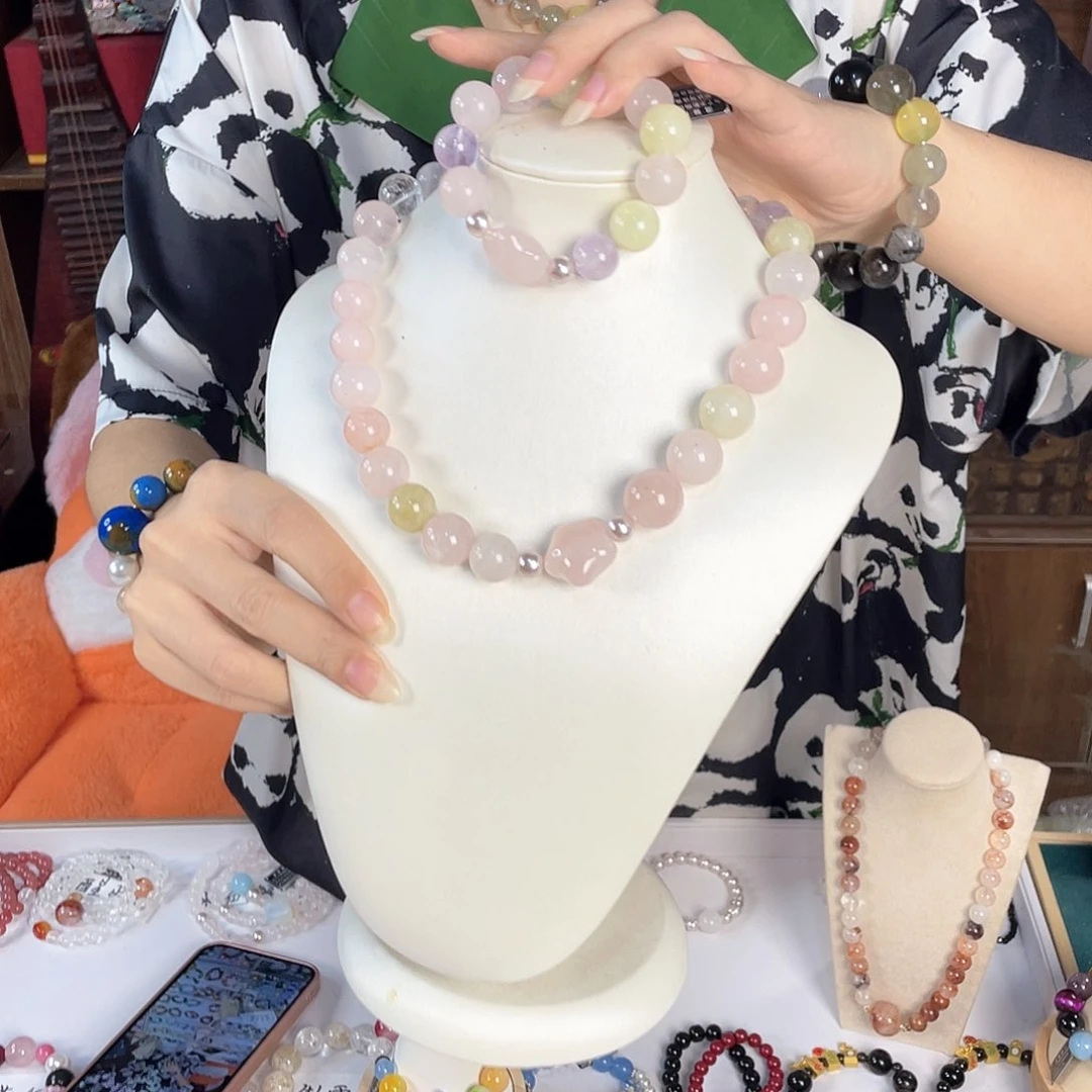 水晶手链银S925镀金镶嵌