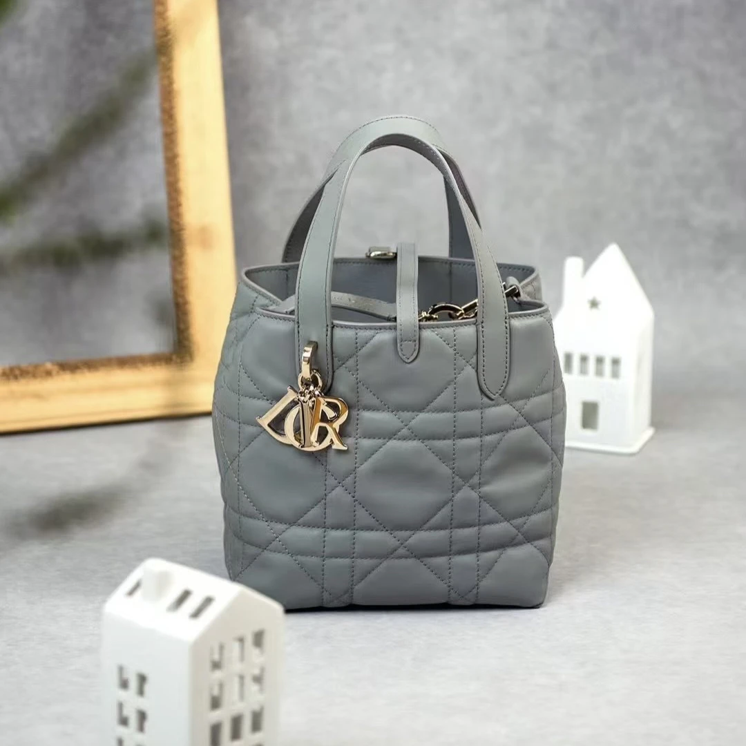 99新 DIOR/迪奥 迪奥土著 雾霾蓝小号手提包（16279373）