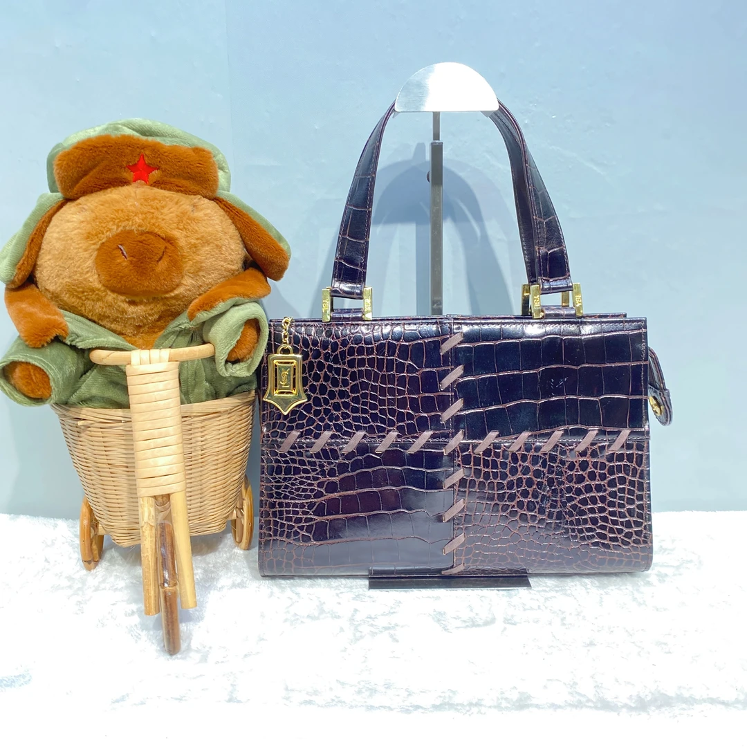 95新 YSL/圣罗兰 鳄压纹单肩包