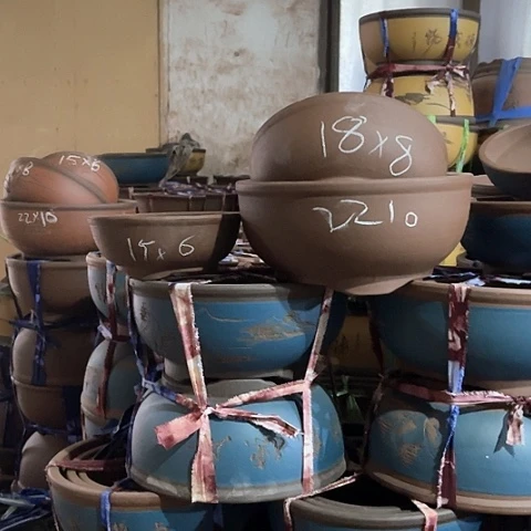 紫砂花盆小碗盆3个