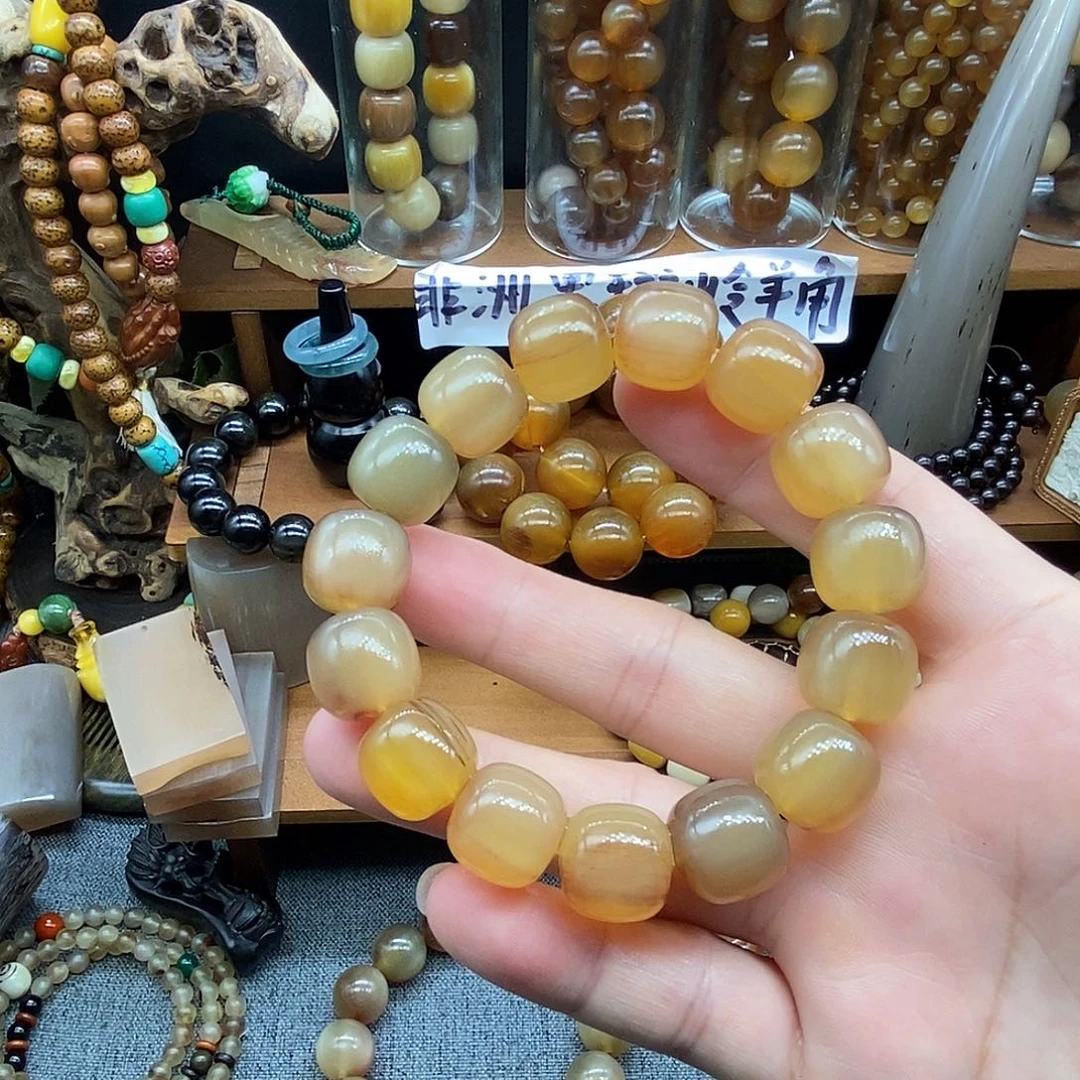 无非金属14x15mm老型珠岭羊角手串