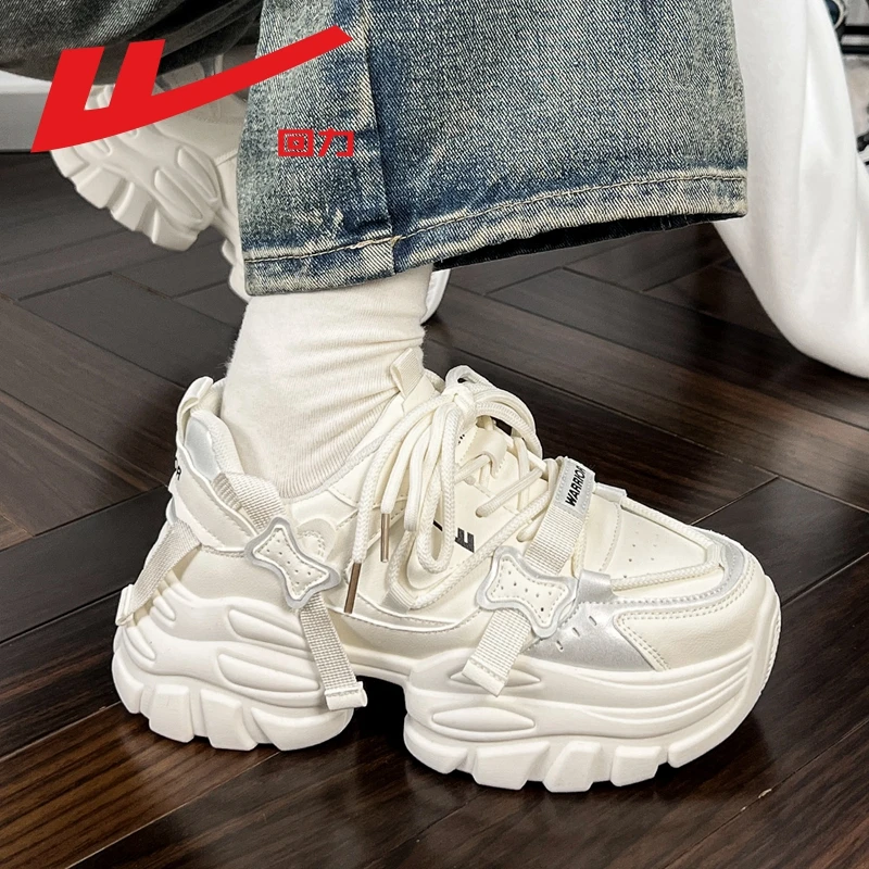 回力上班通勤老爹鞋子女秋季新款爆款运动透气百搭休闲厚底小白鞋